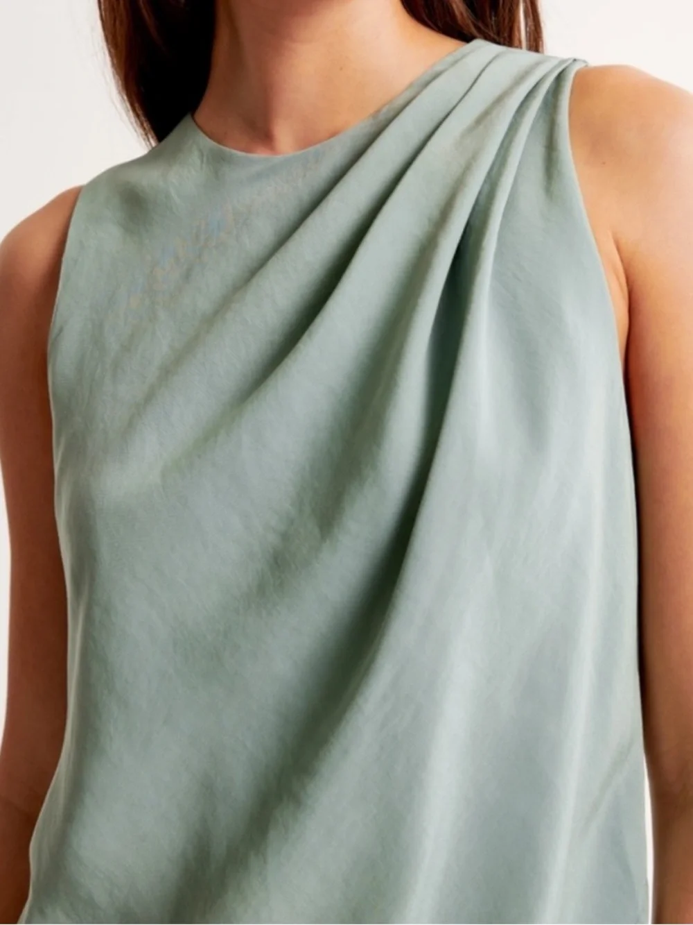 Abercrombie & Fitch Sleeveless Sage Green Maxi Dress